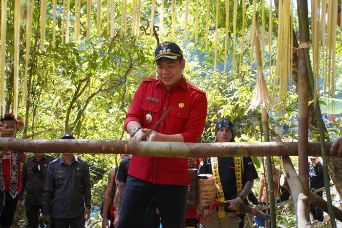 Bupati Kapuas Hulu Fransiskus Diaan membuka Keramat Batu Loang Injuluan Pulau Keladi