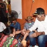 Bupati Sintang Jarot Winarno dalam ritual bayar hajat di Desa Nanga Kemangai Kecamatan Ambalau