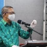 Gubernur Kalbar Sutarmidji memberi sambutan dalam Raker dan Muswil ke XII BKPRMI Kalbar, di Hotel Borneo Pontianak, Minggu 20 Februari 2022.