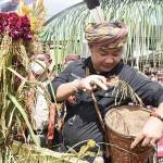 Sekda Ketapang Alexander Wilyo menghadiri acara adat Bejujokng atau syukuran atas datangnya musim panen padi di Dusun Gerai, Desa Gemma, Kecamatan Simpang Dua
