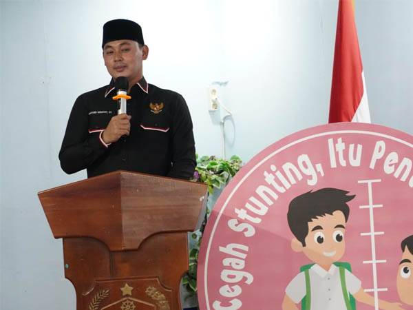 Wakil Bupati Kapuas Hulu Wahyudi Hidayat memberikan sambutannya dalam Rembuk Stunting Kapuas Hulu