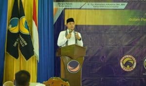 Wakil Bupati Kapuas Hulu Wahyudi Hidayat saat Rakerda DPD Partai NasDem Kapuas Hulu
