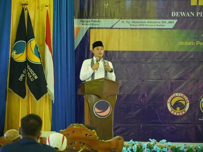 Wakil Bupati Kapuas Hulu Wahyudi Hidayat saat Rakerda DPD Partai NasDem Kapuas Hulu