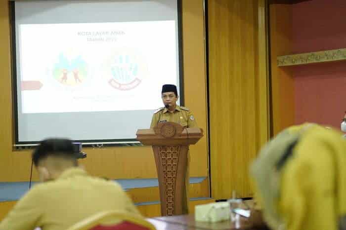 Wakil Wali Kota Pontianak Bahasan membuka Rakor Persiapan Penilaian KLA Kota Pontianak 2022