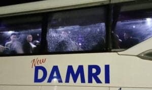 Kondisi Bus Damri bernomor polisi KB 7681 rute Pontianak - Sintang pasca kejadian. (Foto: Istimewa)