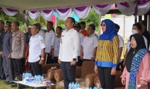 Wakil Bupati Kapuas Hulu, Wahyudi Hidayat, saat menghadiri upacara Gawai Dayak Ketemenggungan Suku Dayak Suang Ensilat, Sabtu (18/06/2022). (Foto: Istimewa)