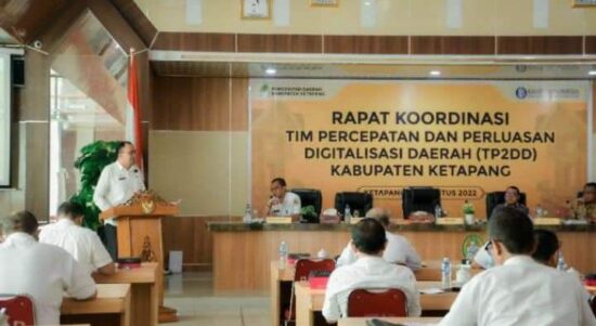 Pelaksanaan Rakor Tim Percepatan dan Perluasan Digitalisasi Daerah (TP2DD) Kabupaten Ketapang tahun 2022, Rabu (10/08/2022). (Foto: Istimewa)