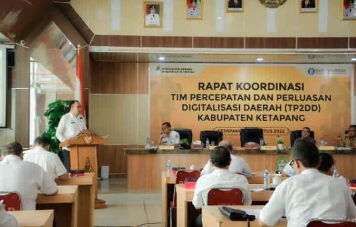 Pelaksanaan Rakor Tim Percepatan dan Perluasan Digitalisasi Daerah (TP2DD) Kabupaten Ketapang tahun 2022, Rabu (10/08/2022). (Foto: Istimewa)