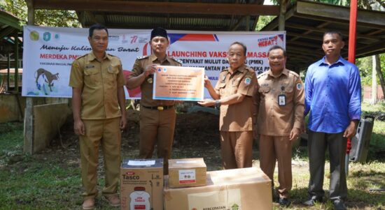 Wakil Bupati Kapuas Hulu, Wahyudi Hidayat me-launching vaksinasi massal Penyakit Mulut dan Kuku (PMK) bertema "Menuju Kalimantan Barat Merdeka PMK". (Foto: Istimewa)