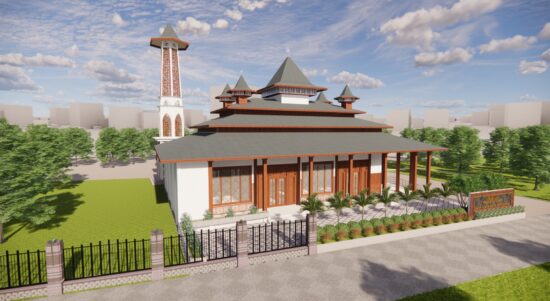 Desain bangunan Masjid Al Ilham IKIP PGRI Pontianak. (Foto: Kominfo/Prokopim For KalbarOnline.com)