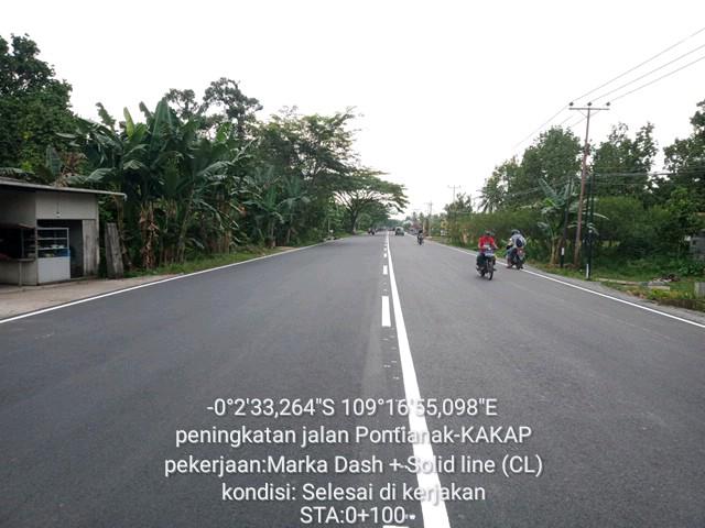 Kondisi jalan Pontianak - Kakap pasca ditingkatkan. (Foto: Istimewa)