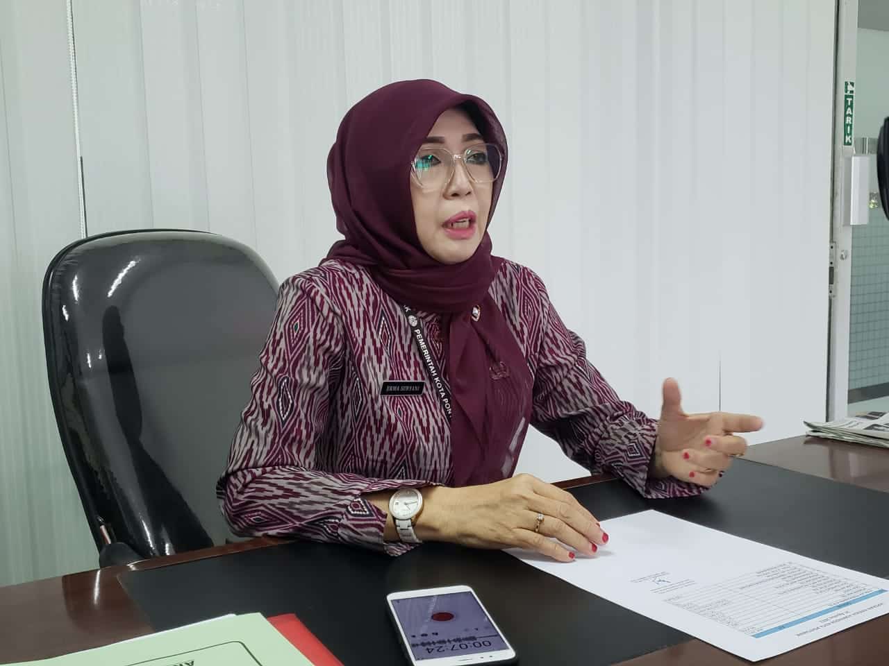 Kepala Dinas Kependudukan dan Catatan Sipil Kota Pontianak, Erma Suryani. (Foto: Prokopim For KalbarOnline.com)