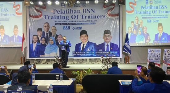 Pelatihan Badan Saksi Nasional Training of Trainers (ToT) tingkat DPW dan DPD PAN se-Kalimantan Barat. (Foto: Jau/KalbarOnline.com)