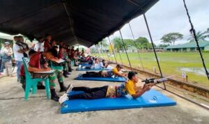 58 peserta dari berbagai klub dan daerah mengikuti mejuaraan menembak Melawi Cup 2022. (Foto: Bahrum Sirait)