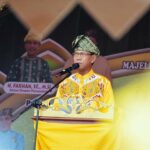 Wakil Bupati Ketapang, Farhan memberikan kata sambutan pada pembukaan Pagelaran Adat Seni Budaya Melayu MABM Kabupaten Ketapang Tahun 2022. (Foto: Adi LC)