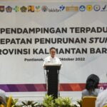 Wali Kota Pontianak, Edi Rusdi Kamtono memaparkan komitmennya dalam Aksi Nyata Pemantauan dan Evaluasi Percepatan Penurunan Stunting. (Foto: Prokopim For KalbarOnline.com)