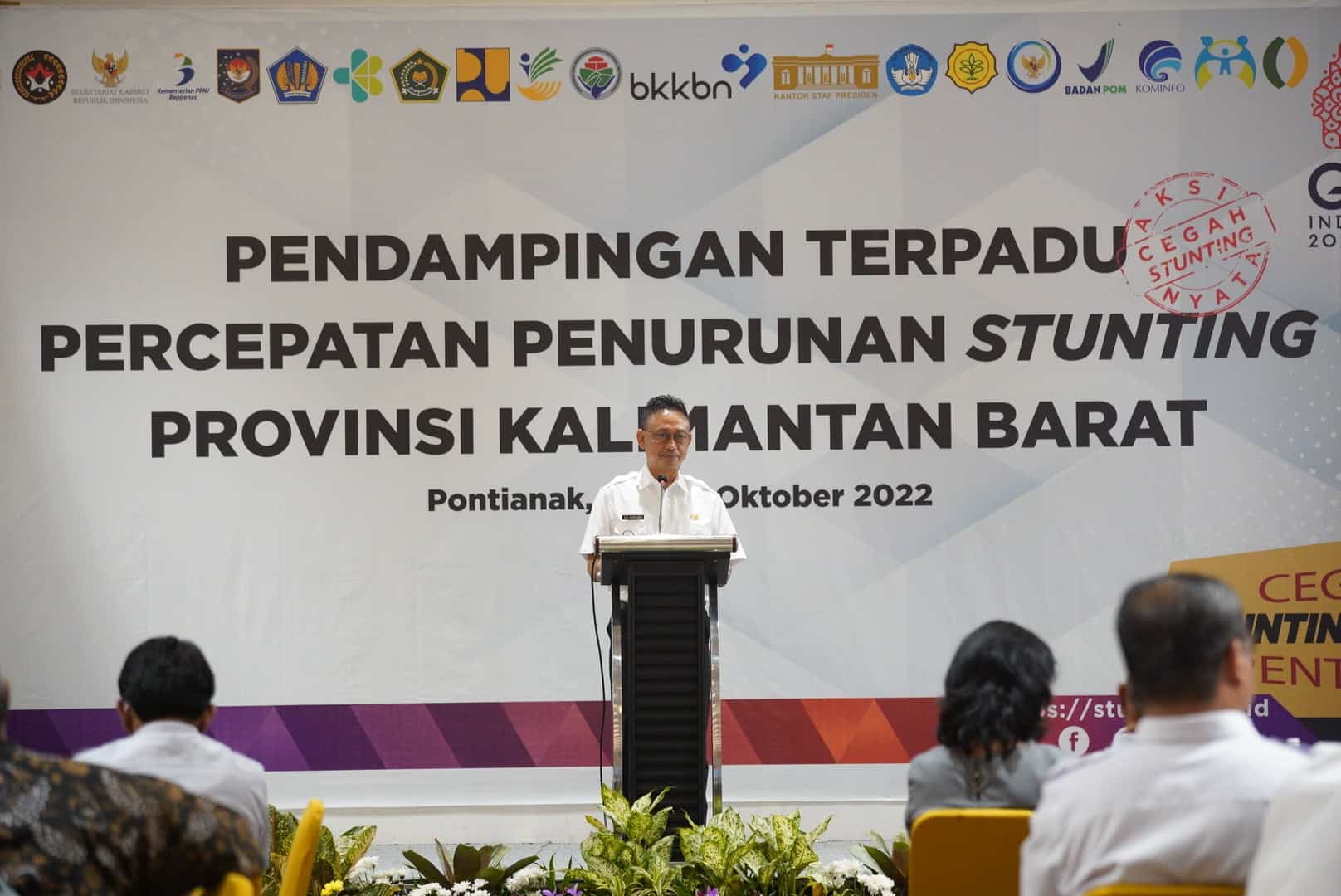 Wali Kota Pontianak, Edi Rusdi Kamtono memaparkan komitmennya dalam Aksi Nyata Pemantauan dan Evaluasi Percepatan Penurunan Stunting. (Foto: Prokopim For KalbarOnline.com)