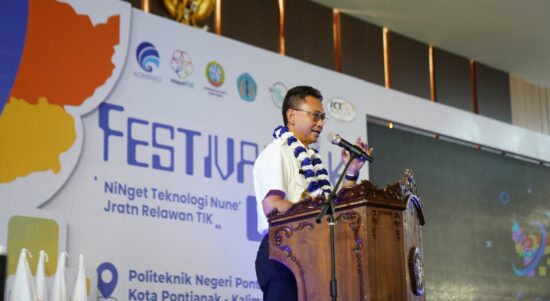 Wali Kota Pontianak, Edi Rusdi Kamtono memberikan sambutan pembukaan pada Festival TIK 2022. (Foto: Prokopim For KalbarOnline.com)