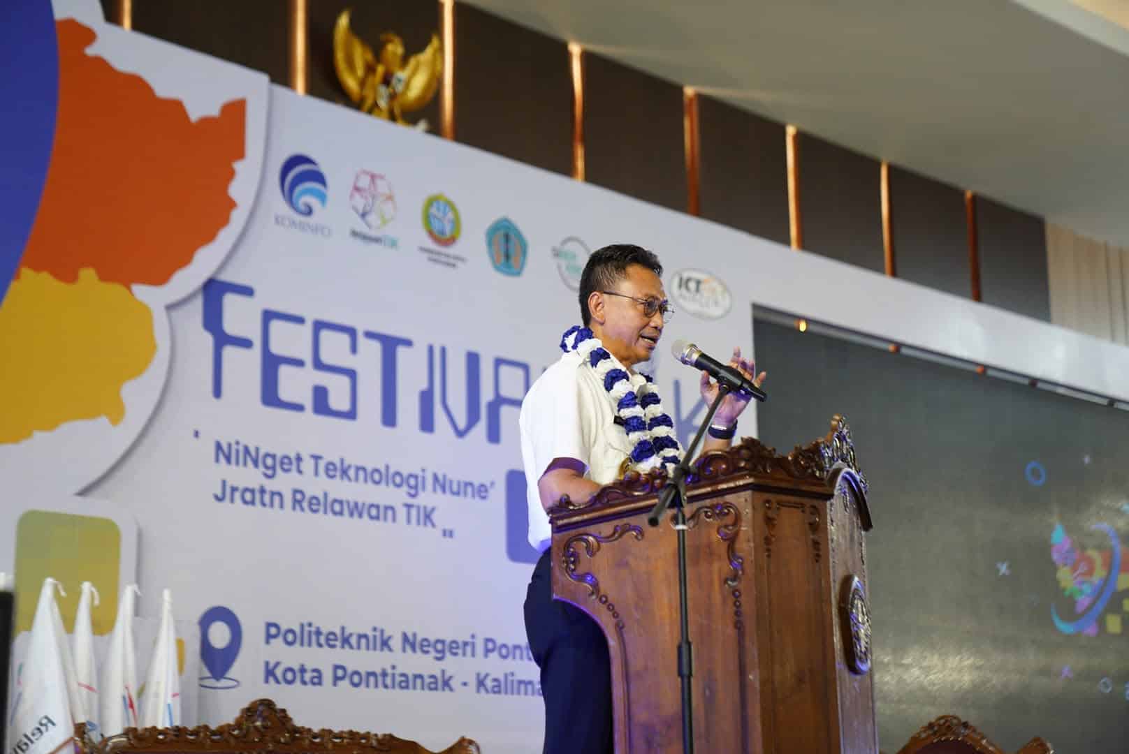 Wali Kota Pontianak, Edi Rusdi Kamtono memberikan sambutan pembukaan pada Festival TIK 2022. (Foto: Prokopim For KalbarOnline.com)