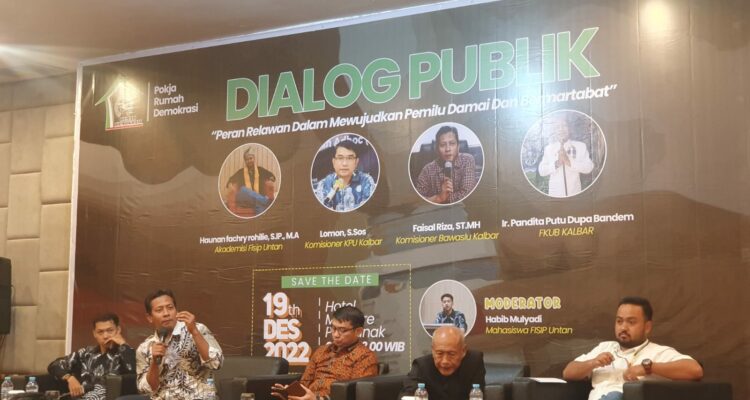 Dialog Publik "Peran Relawan Dalam Mewujudkan Pemilu Damai dan Bermartabat" yang digelar Pokja Rumah Demokrasi. (Foto: Jauhari)