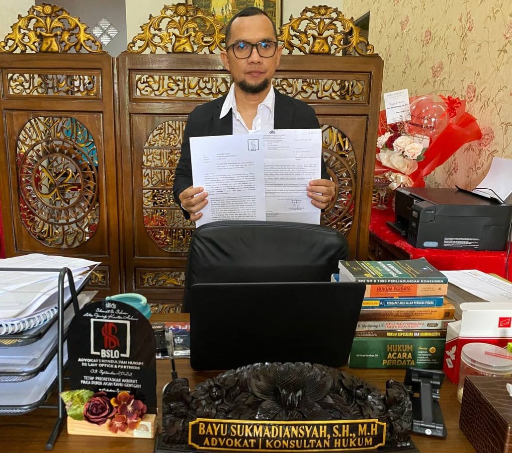 Penasehat hukum dari Kantor BS Law Office & Partners, Bayu Sukmadiansyah. (Foto: Jauhari)