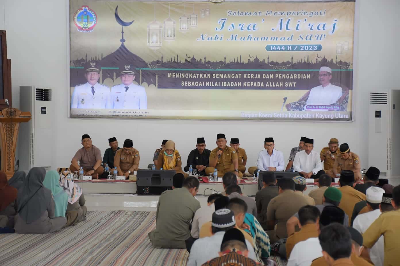 Peringatan Isra Mikraj Nabi Muhammad SAW 1444 H, di Aula Istana Rakyat, Sukadana, Selasa (07/03/2023). (Foto: Prokopim)