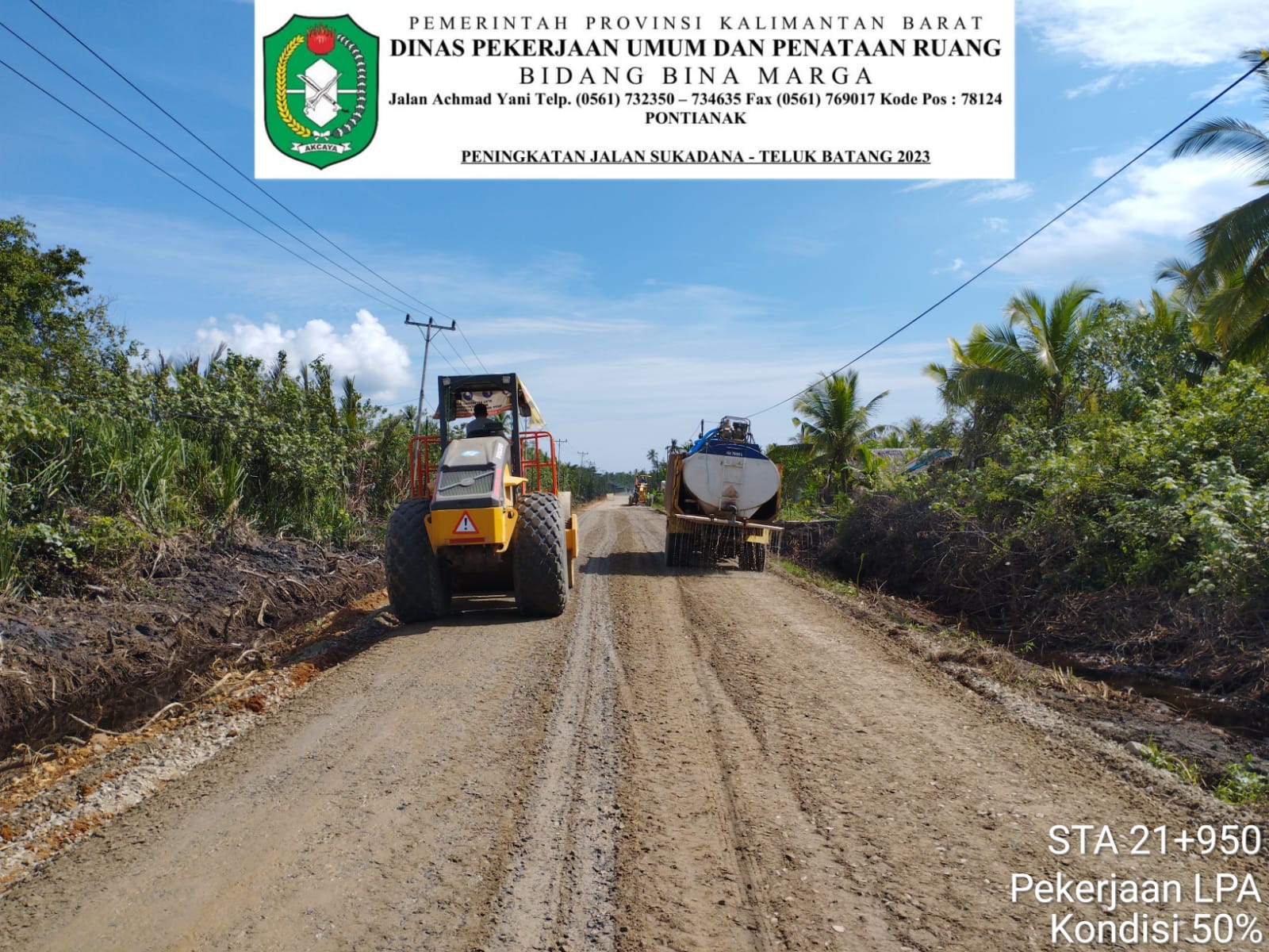 Peningkatan jalan Sukadana - Teluk Batang di Kabupaten Kayong Utara. (Foto: Jauhari)