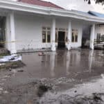 Sisa-sisa semburan lumpur yang terjadi di komplek Pondok Pesantren Nurul Alamyah Desa Wajok Hilir, Kabupaten Mempawah, Kalimantan Barat. (Foto: Indri/BPBD For KalbarOnline.com)