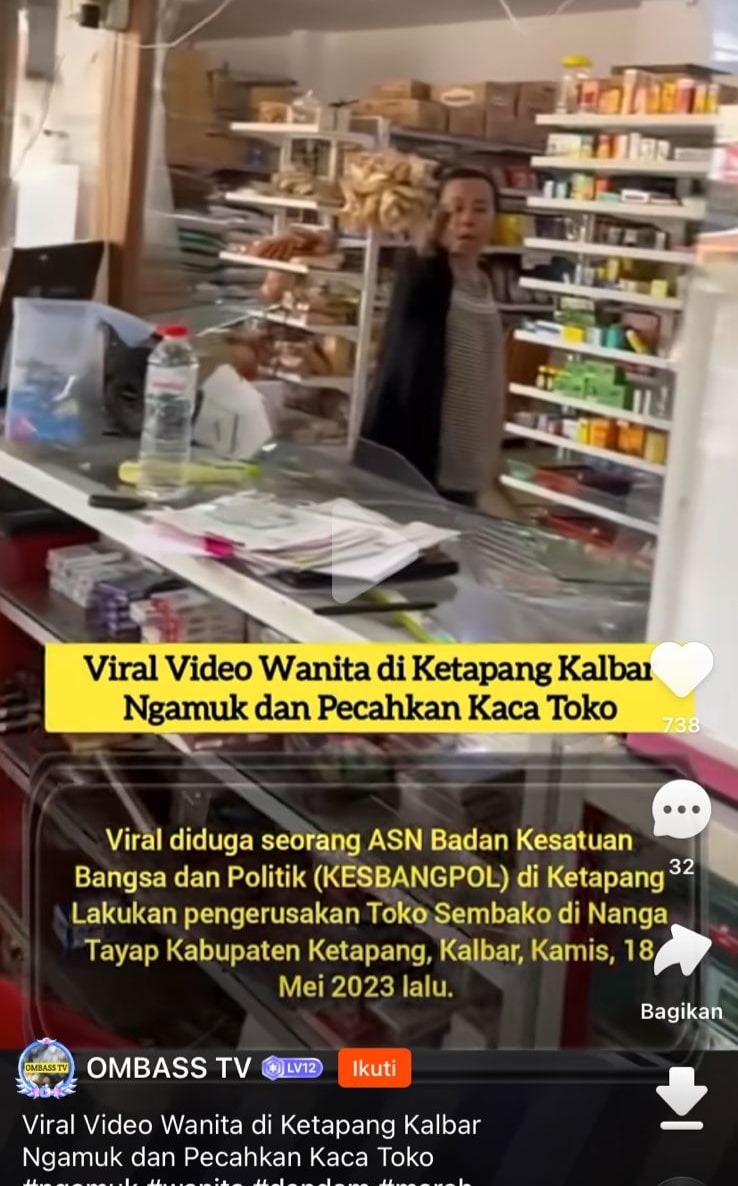 Cuplikan video viral seorang PNS di Ketapang mengamuk. (Foto: Tangkapan layar)