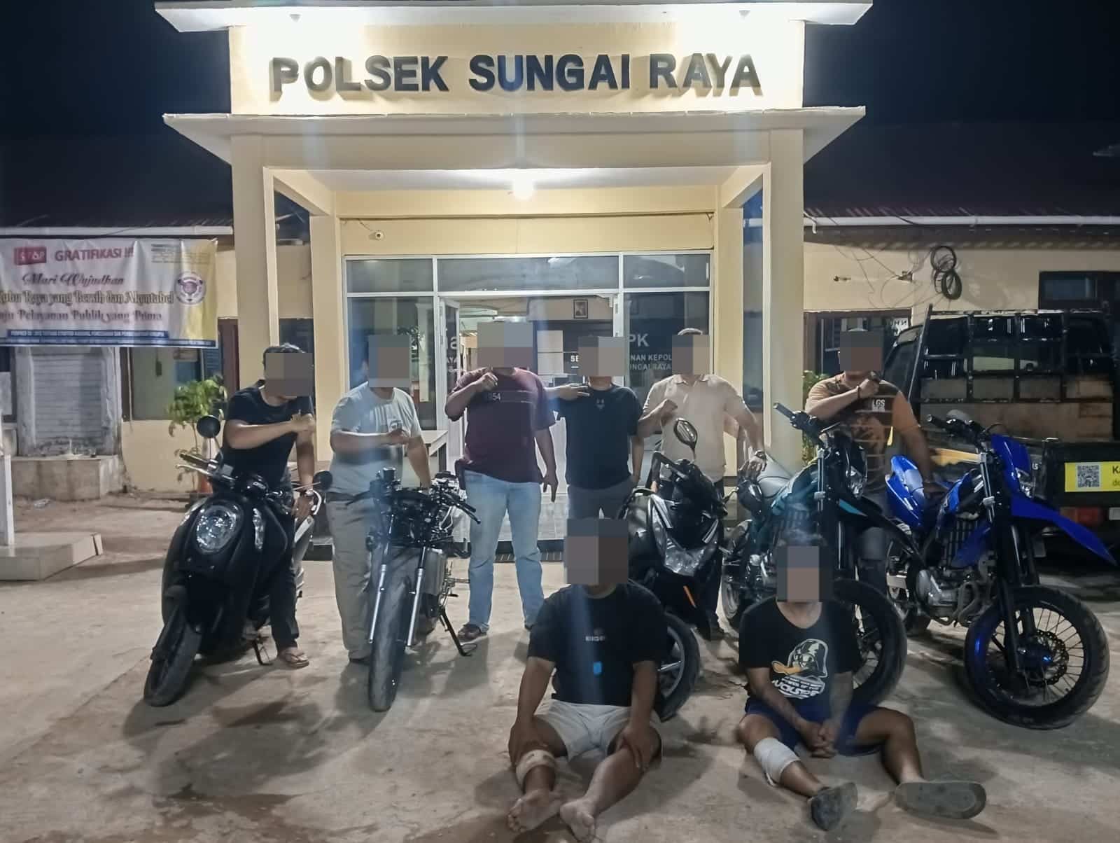 Dua pelaku curanmor lima TKP di Kabupaten Kubu Raya berhasil ditangkap. (Foto: Polres Kubu Raya)