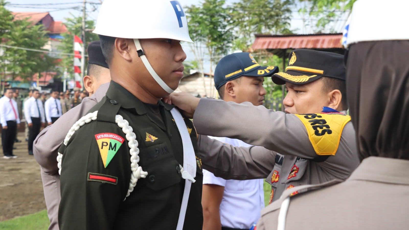 Apel gelar pasukan dalam rangka Operasi Patuh Kapuas 2023, di halaman Mapolres Kapuas Hulu, Senin (10/07/2023). (Foto: Ishaq)