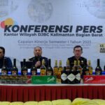 Konferensi pers Kantor Wilayah Direktorat Jenderal Bea dan Cukai Kalimantan Bagian Barat. (Foto: Indri)