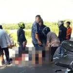 Petugas melakukan olah TKP kecelakaan di dekat simpang Parit Adam, Kecamatan Sungai Ambawang, Kabupaten Kubu Raya. (Foto: Polres Kubu Raya)