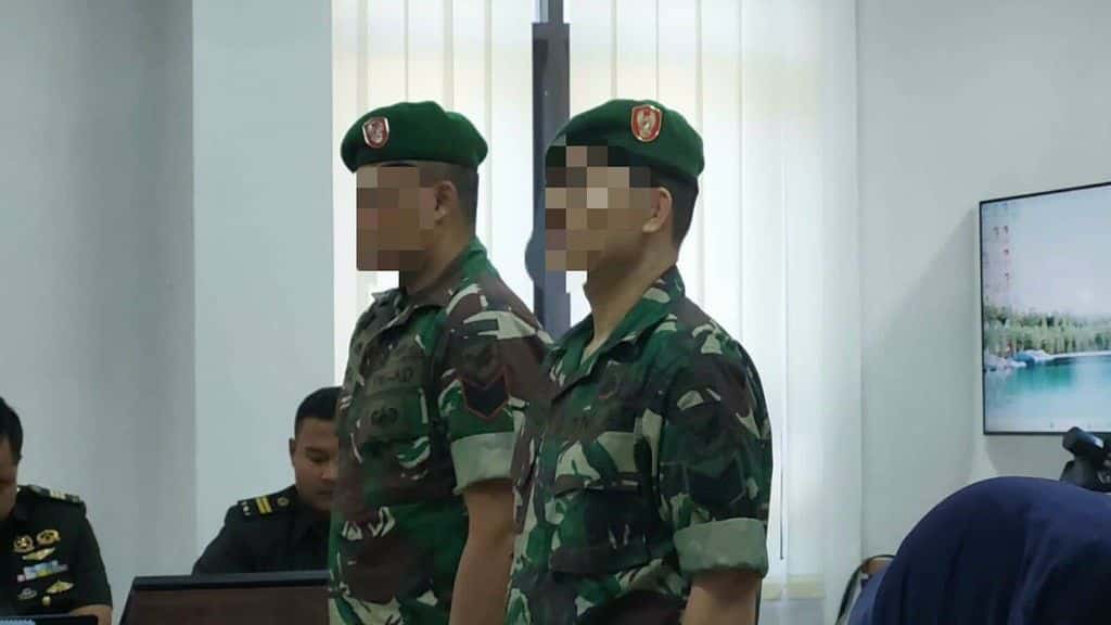 Dua anggota TNI dituntut hukuman penjara seumur hidup dan dipecat dari dinas kemiliteran. (Foto: Istimewa)