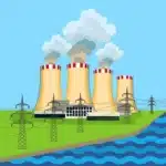 Ilustrasi pembangkit listrik tenaga nuklir. (Foto: Vectorstock)