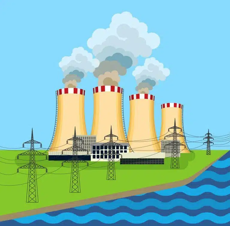 Ilustrasi pembangkit listrik tenaga nuklir. (Foto: Vectorstock)