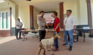 Pengembalian hewan ternak kepada pemilik dilakukan di Mapolres Kayong Utara, Selasa, (08/08/2023). (Foto: Santo)