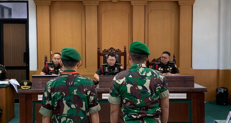 Sidang vonis di Pengadilan Militer 1-05 Pontianak, Kamis (10/08/2023). (Foto: Indri)