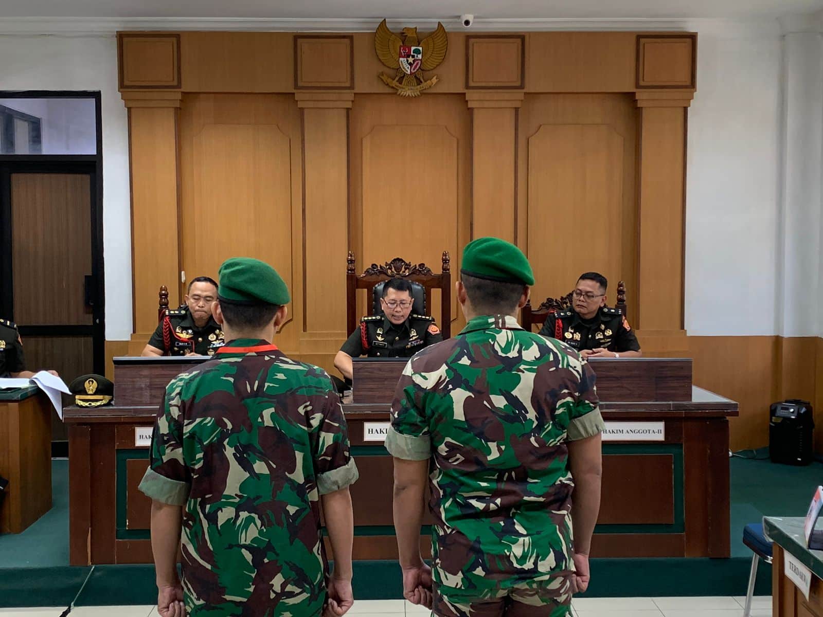 Sidang vonis di Pengadilan Militer 1-05 Pontianak, Kamis (10/08/2023). (Foto: Indri)
