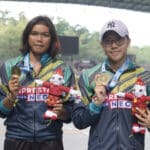 Dua atlet renang pelajar asal Kalbar berhasil menyumbangkan dua medali emas di hari pertama Popnas XVI Sumatera Selatan 2023. (Foto: Jauhari)