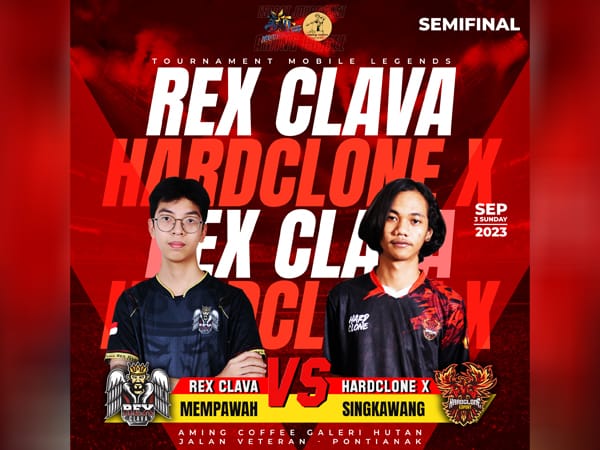 Hardclone X berhasil melaju ke final Turnamen Mobile Legends Piala Gubernur Kalbar 2023 usai membungkam Rex Clava. (Foto: Jauhari)