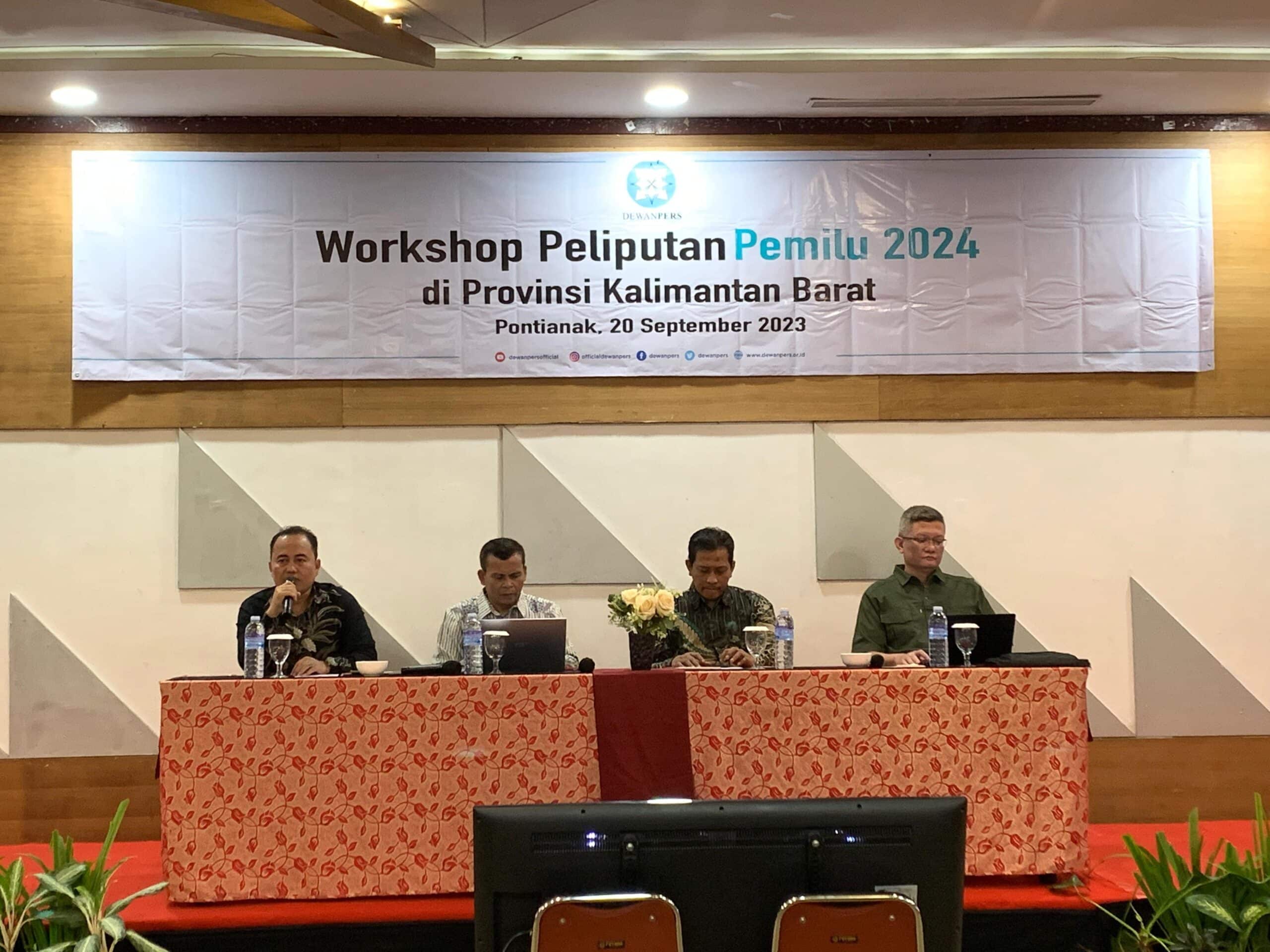 Workshop Peliputan Pemilu 2024 untuk media massa di Kalimantan Barat, Rabu (20/09/2023). (Foto: Indri)