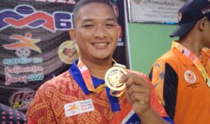 Atlet Pengkab Persambi Kapuas Hulu menyumbangkan medali emas pada Porprov ke XIII Kalbar untuk Kapuas Hulu. (Foto: Ishaq)