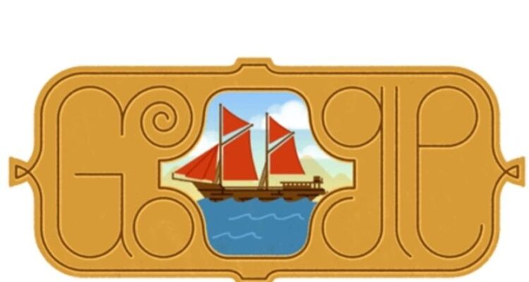 Google Doodle bergambar kapal pinisi pada hari Kamis (07/12/2023). Foto: Google)