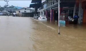 Banjir di Desa Nanga Tepuai, Kecamatan Hulu Gurung, Kabupaten Kapuas Hulu. (Foto: Ishaq)