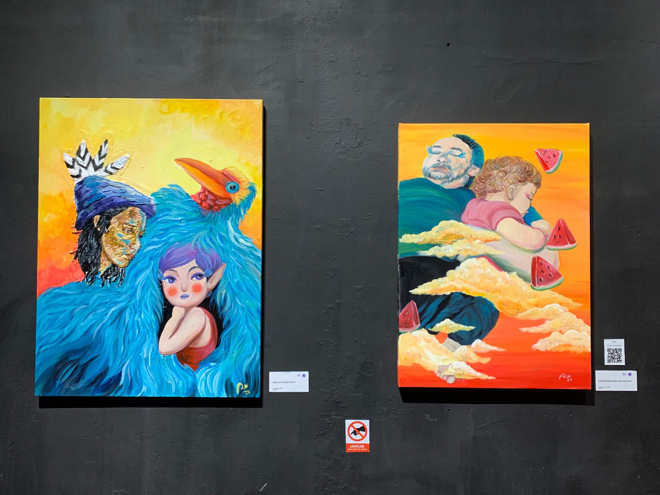 Beberapa karya dari Ayu Murniati di pameran tunggal “Ku Mulai”. (Foto: Indri)