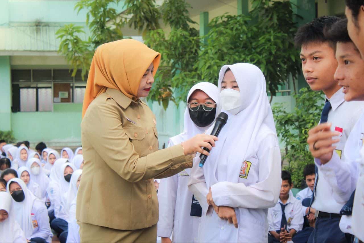 Ketua Smansa Pontianak, Windy Prihastari mengajak seluruh pelajar di Kalimantan Barat untuk memanfaatkan Gelar Nuansa Edukasi (Ganesa) tahun 2024. (Foto: Jauhari)